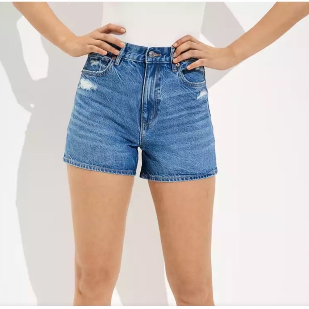 American Eagle Outfitters Blue Jean Shorts Distressed Cut-Off Style